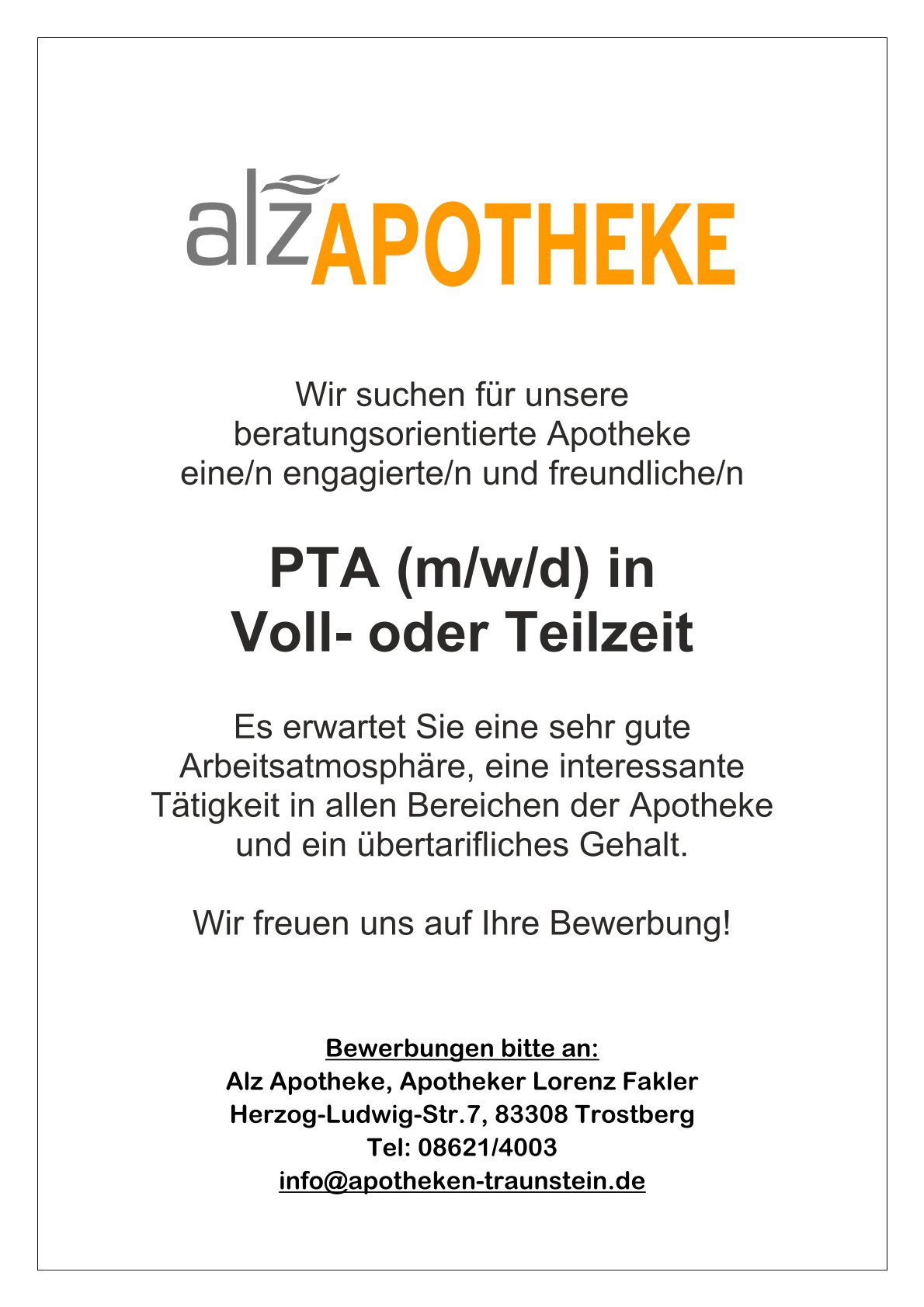 PTA Stellenangebot